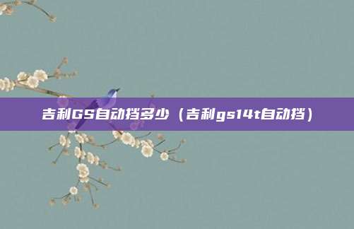吉利GS自动挡多少(吉利gs14t自动挡)