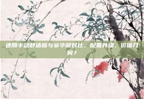 速腾手动舒适版与豪华版对比,配置升级,价值几何?