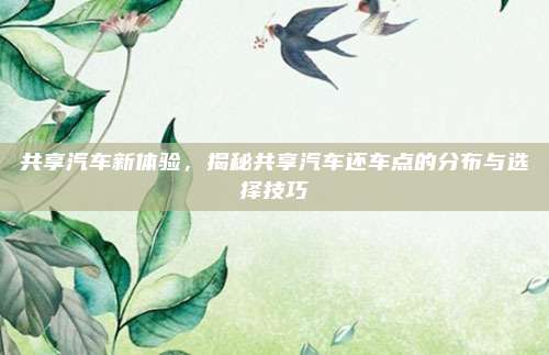 共享汽车新体验,揭秘共享汽车还车点的分布与选择技巧