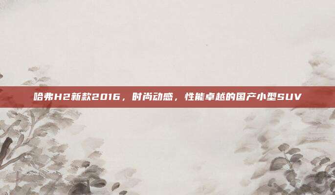 哈弗H2新款2016,时尚动感,性能卓越的国产小型SUV