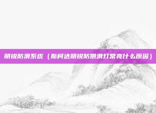 明锐防滑系统（斯柯达明锐防侧滑灯常亮什么原因）