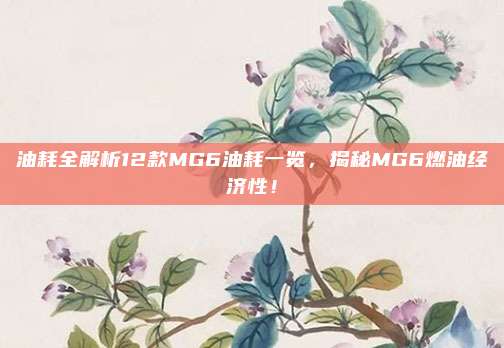 油耗全解析12款MG6油耗一览,揭秘MG6燃油经济性!