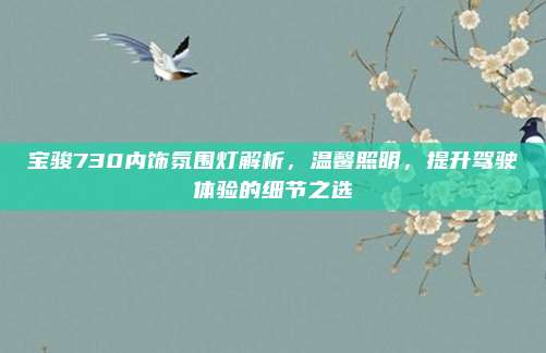 宝骏730内饰氛围灯解析,温馨照明,提升驾驶体验的细节之选