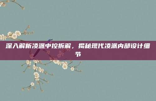 深入解析凌派中控拆解,揭秘现代凌派内部设计细节