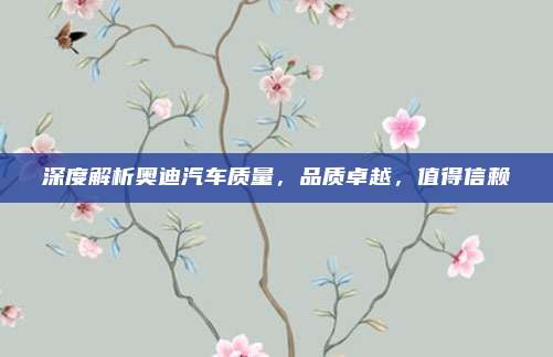 深度解析奥迪汽车质量,品质卓越,值得信赖