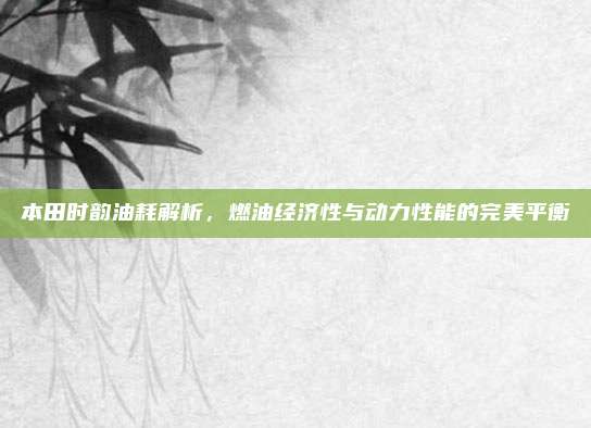 本田时韵油耗解析,燃油经济性与动力性能的完美平衡