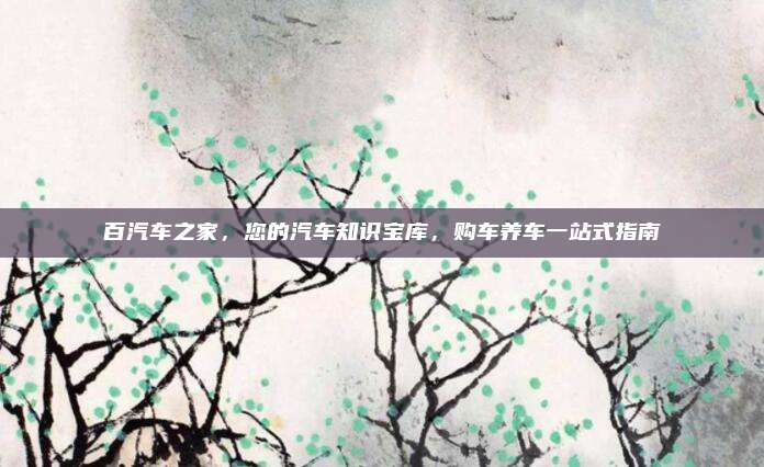 百汽车之家,您的汽车知识宝库,购车养车一站式指南