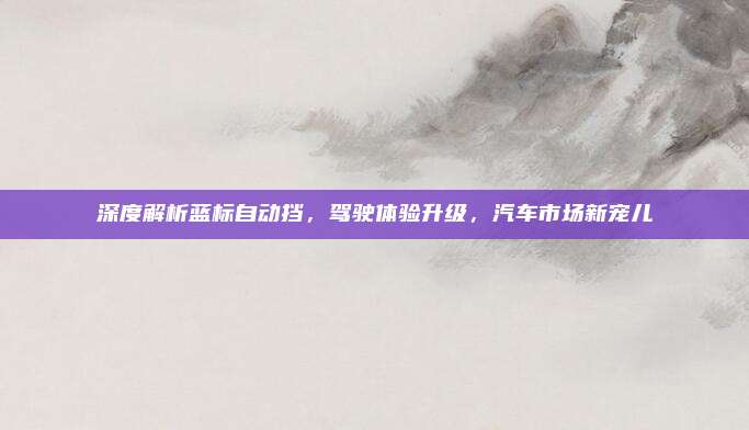 深度解析蓝标自动挡,驾驶体验升级,汽车市场新宠儿