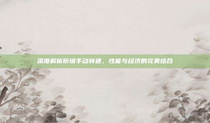深度解析昕锐手动转速,性能与经济的完美结合