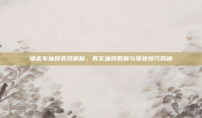 锐志车油耗表现解析,真实油耗数据与驾驶技巧揭秘