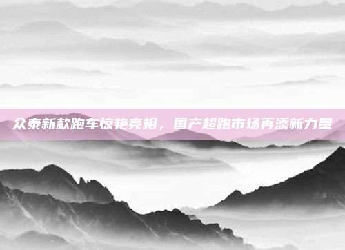 众泰新款跑车惊艳亮相,国产超跑市场再添新力量