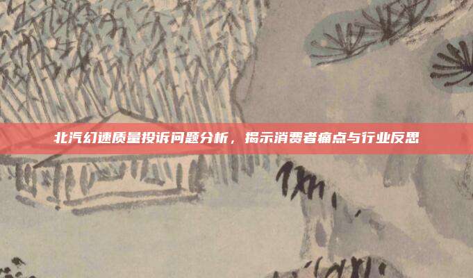 北汽幻速质量投诉问题分析,揭示消费者痛点与行业反思