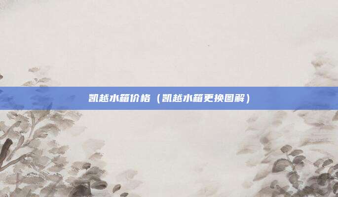 凯越水箱价格（凯越水箱更换图解）