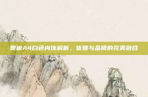奥迪A4白色内饰解析,优雅与品质的完美融合