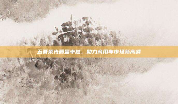 五菱荣光质量卓越,助力商用车市场新高峰