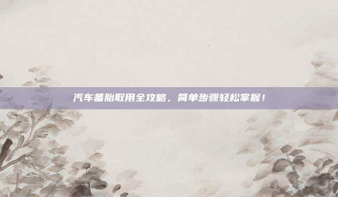 汽车备胎取用全攻略,简单步骤轻松掌握!