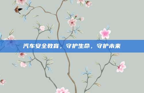 汽车安全教育,守护生命,守护未来
