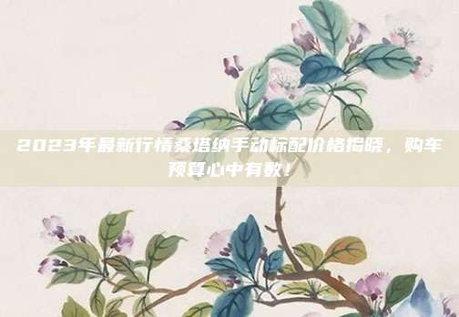 2023年最新行情桑塔纳手动标配价格揭晓,购车预算心中有数!
