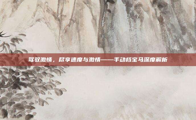 驾驭激情,尽享速度与激情——手动档宝马深度解析