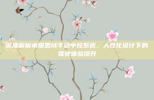 深度解析本田思域手动中控系统,人性化设计下的驾驶体验提升