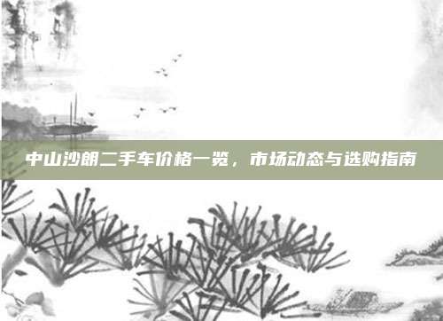 中山沙朗二手车价格一览,市场动态与选购指南