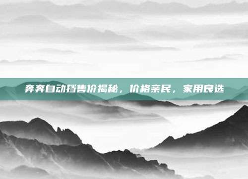 奔奔自动挡售价揭秘,价格亲民,家用良选