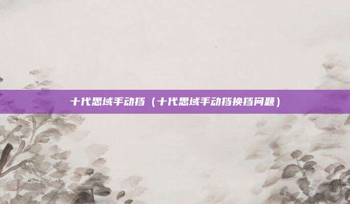 十代思域手动挡（十代思域手动挡换挡问题）