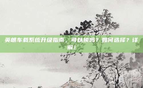 英朗车载系统升级指南,可以换吗?如何选择?详解!