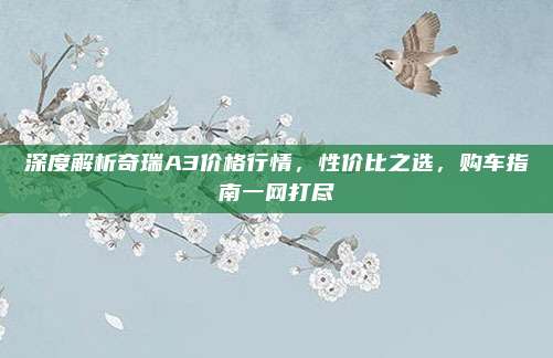 深度解析奇瑞A3价格行情，性价比之选，购车指南一网打尽