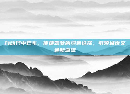 自动挡中巴车,便捷驾驶的绿色选择,引领城市交通新潮流