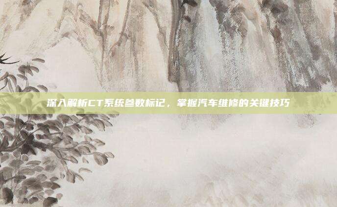 深入解析CT系统参数标记,掌握汽车维修的关键技巧