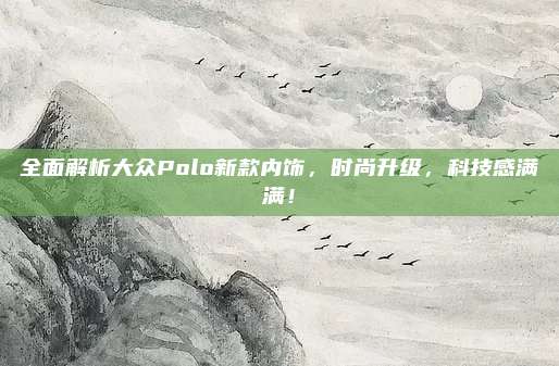 全面解析大众Polo新款内饰,时尚升级,科技感满满!