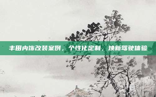 丰田内饰改装案例,个性化定制,焕新驾驶体验