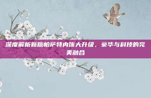深度解析新版帕萨特内饰大升级,豪华与科技的完美融合