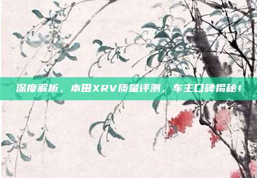 深度解析,本田XRV质量评测,车主口碑揭秘!