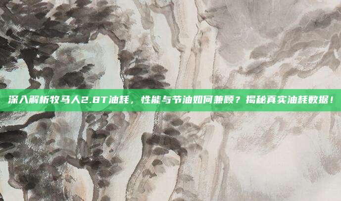 深入解析牧马人2.8T油耗,性能与节油如何兼顾?揭秘真实油耗数据!