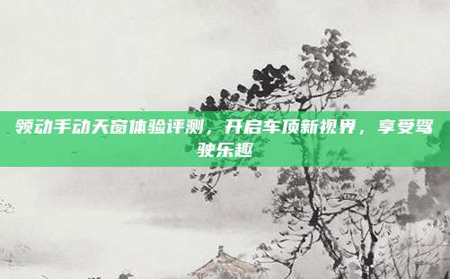 领动手动天窗体验评测,开启车顶新视界,享受驾驶乐趣