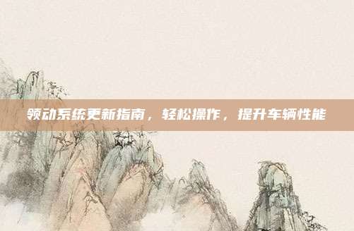 领动系统更新指南,轻松操作,提升车辆性能