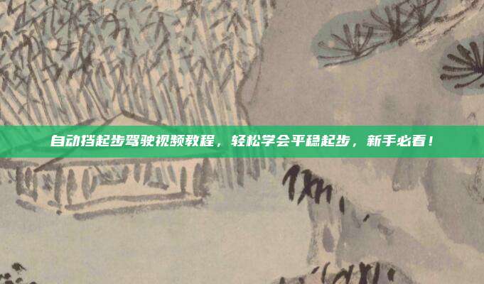 自动挡起步驾驶视频教程,轻松学会平稳起步,新手必看!