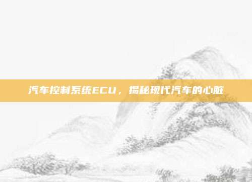 汽车控制系统ECU,揭秘现代汽车的心脏