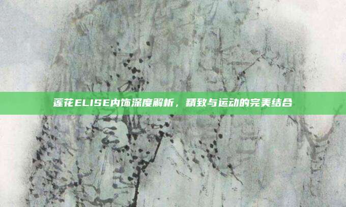 莲花ELISE内饰深度解析,精致与运动的完美结合