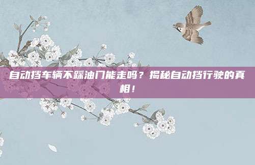 自动挡车辆不踩油门能走吗?揭秘自动挡行驶的真相!