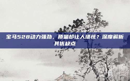 宝马528动力强劲,质量却让人堪忧?深度解析其优缺点