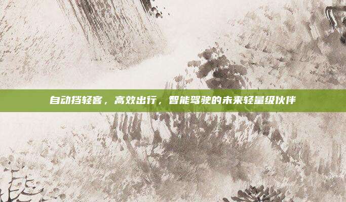 自动挡轻客,高效出行,智能驾驶的未来轻量级伙伴
