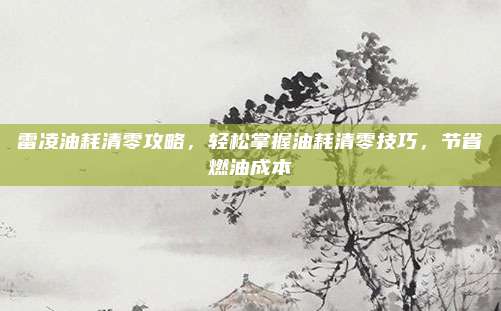 雷凌油耗清零攻略,轻松掌握油耗清零技巧,节省燃油成本
