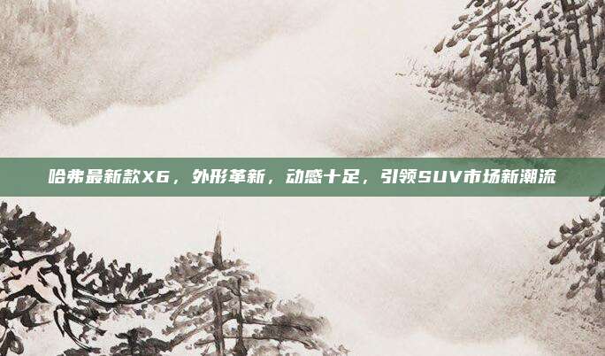 哈弗最新款X6,外形革新,动感十足,引领SUV市场新潮流