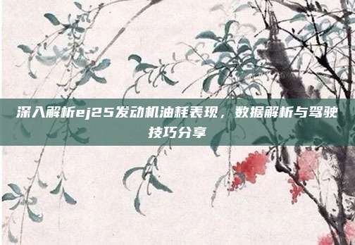 深入解析ej25发动机油耗表现,数据解析与驾驶技巧分享