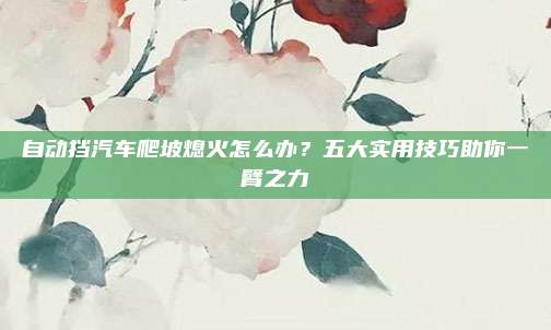自动挡汽车爬坡熄火怎么办?五大实用技巧助你一臂之力