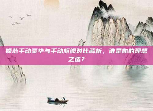 锋范手动豪华与手动旗舰对比解析,谁是你的理想之选?