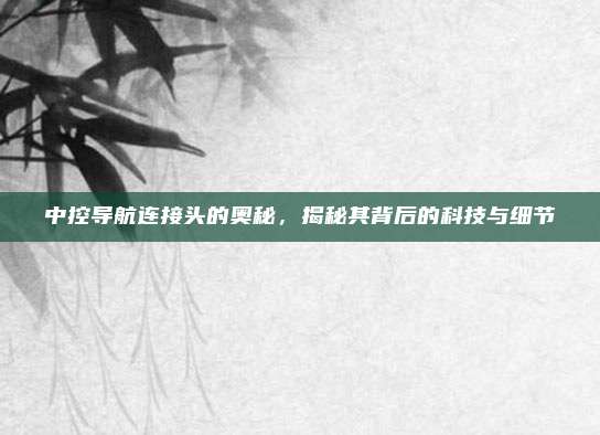 中控导航连接头的奥秘,揭秘其背后的科技与细节